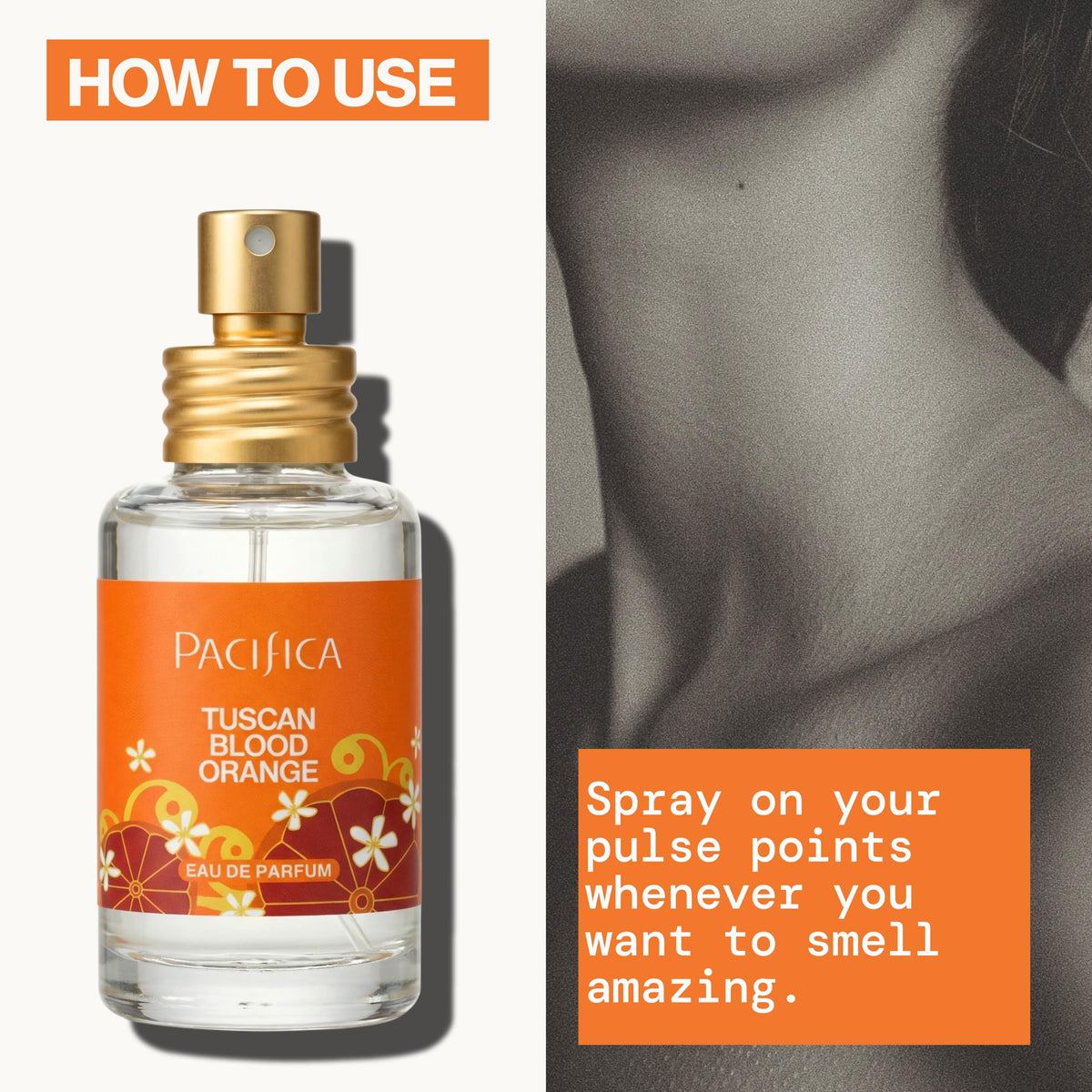 Pacifica Tuscan Blood Orange Perfume Spray in a garden setting