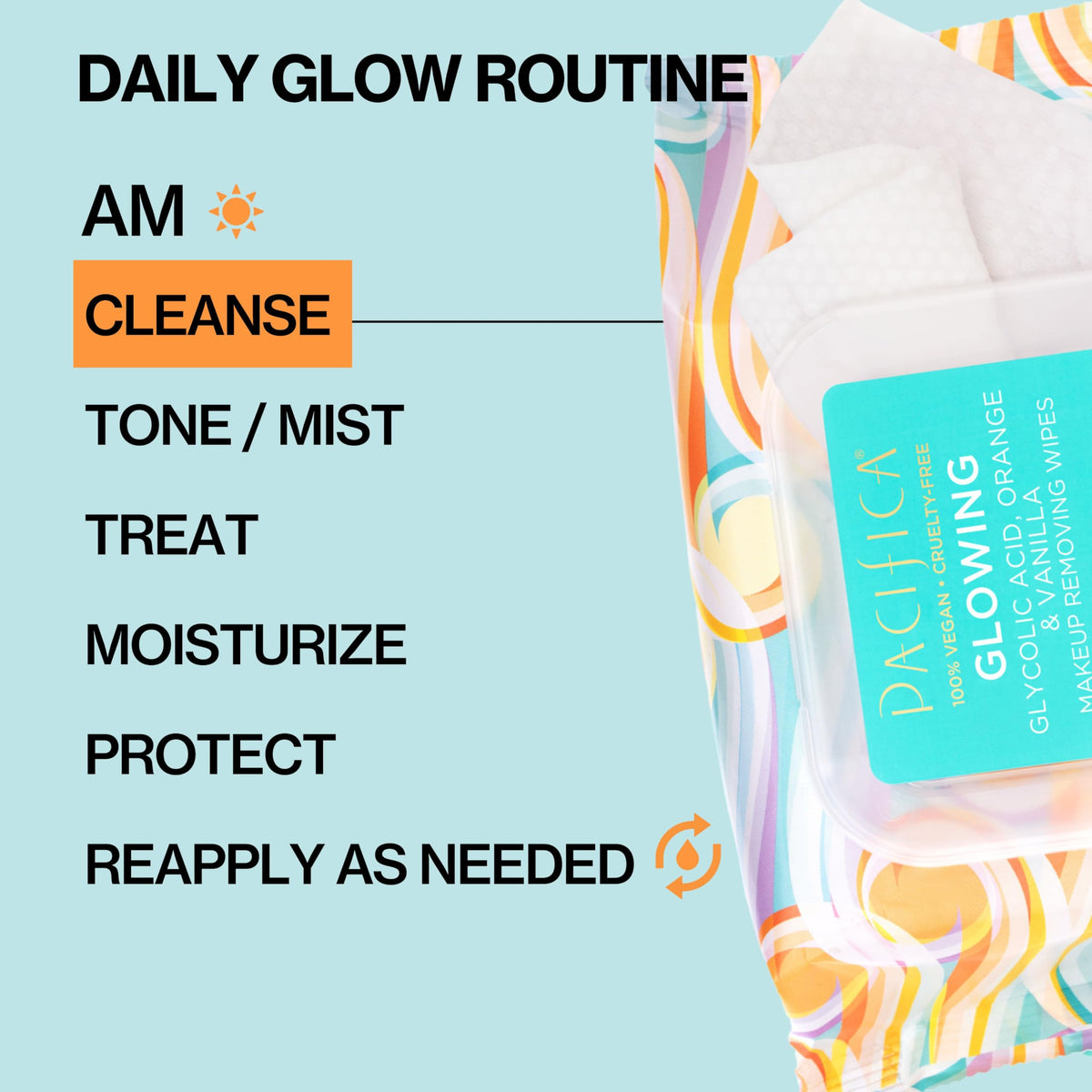 Pacifica Vegan Face Cleansing Wipes in a gym bag