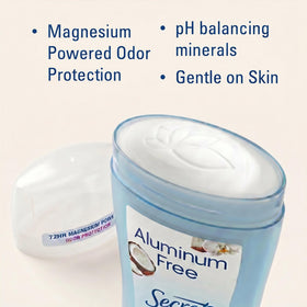 Pack of 3 Secret Aluminum Free Deodorants showing labels
