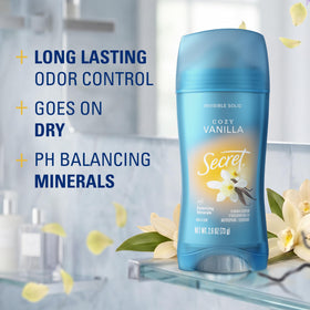 Pack of 3 Secret Antiperspirant Deodorants with Cozy Vanilla scent