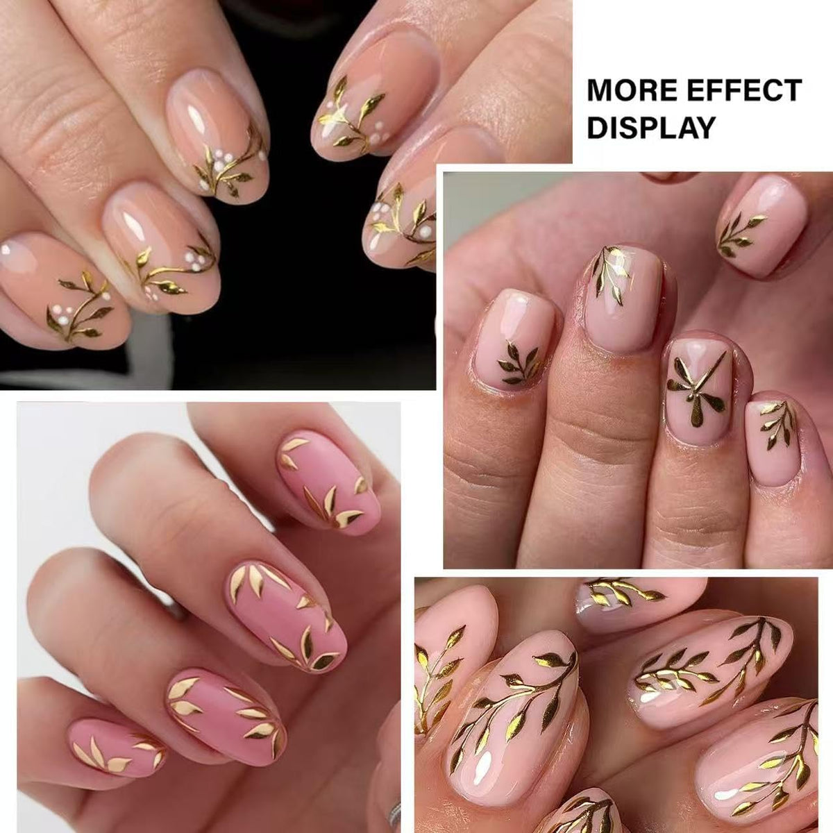 Pack of SPLOCUDU gold maple leaf nail decals