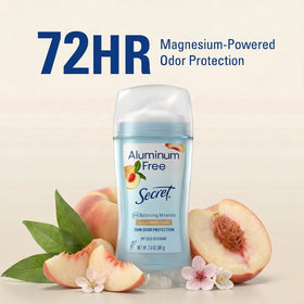 Pack of three Secret Aluminum Free Deodorants on a bathroom counter