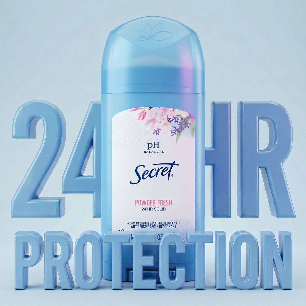 Pack of three Secret Antiperspirant Deodorant with clear labels