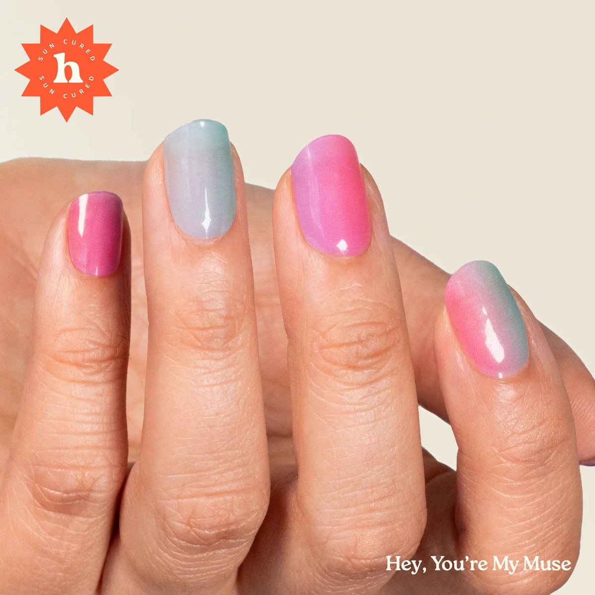 Package of heyhae Semi Gel Nail Strips with pastel design