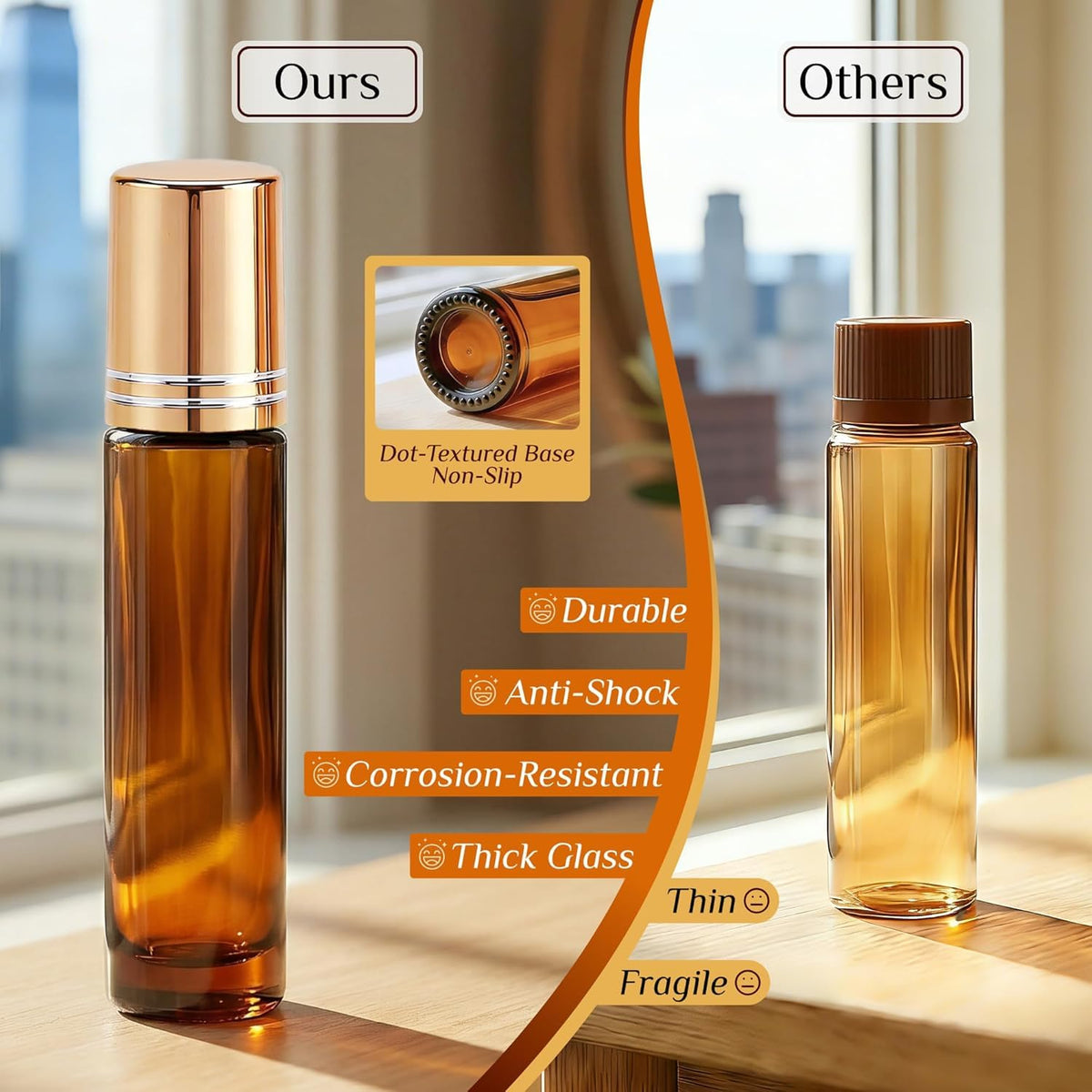 Package of PrettyCare roller bottles showing included accessories