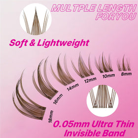 Packaged VEYESBEAUTY lash clusters with branding