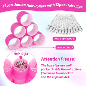 Packaging of Acejoz Jumbo Hair Rollers set