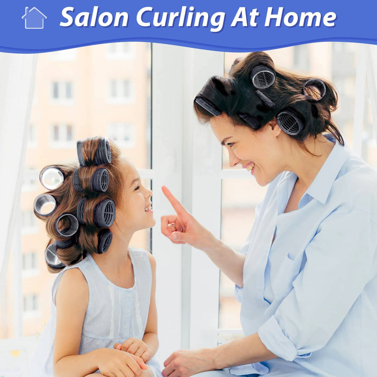 Packaging of Acejoz Jumbo Hair Rollers with clips
