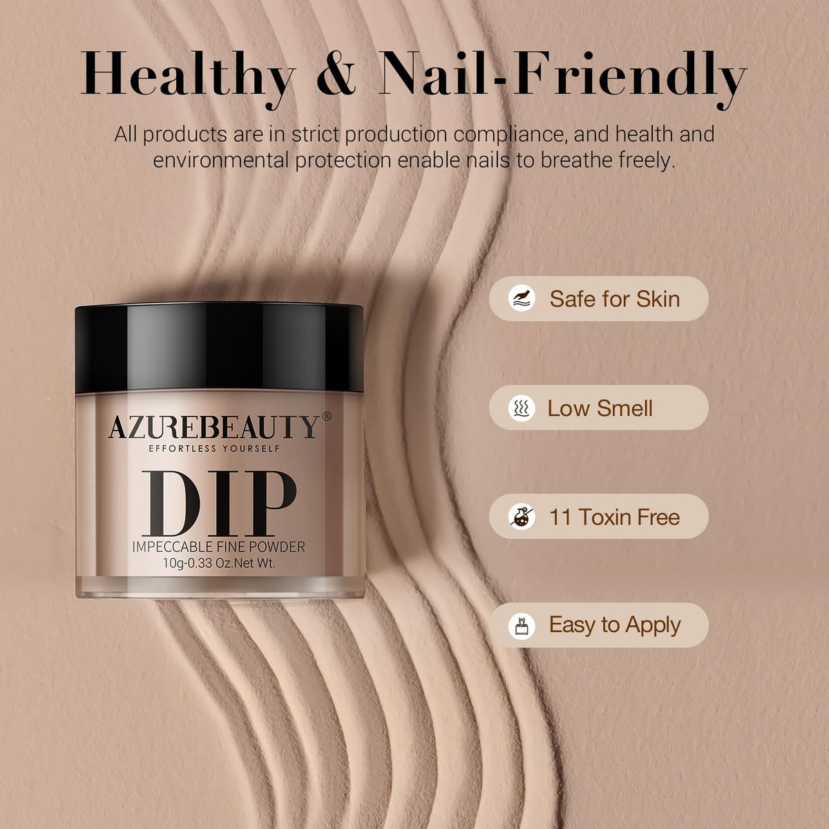 Packaging of AZUREBEAUTY Dip Powder Nail Kit