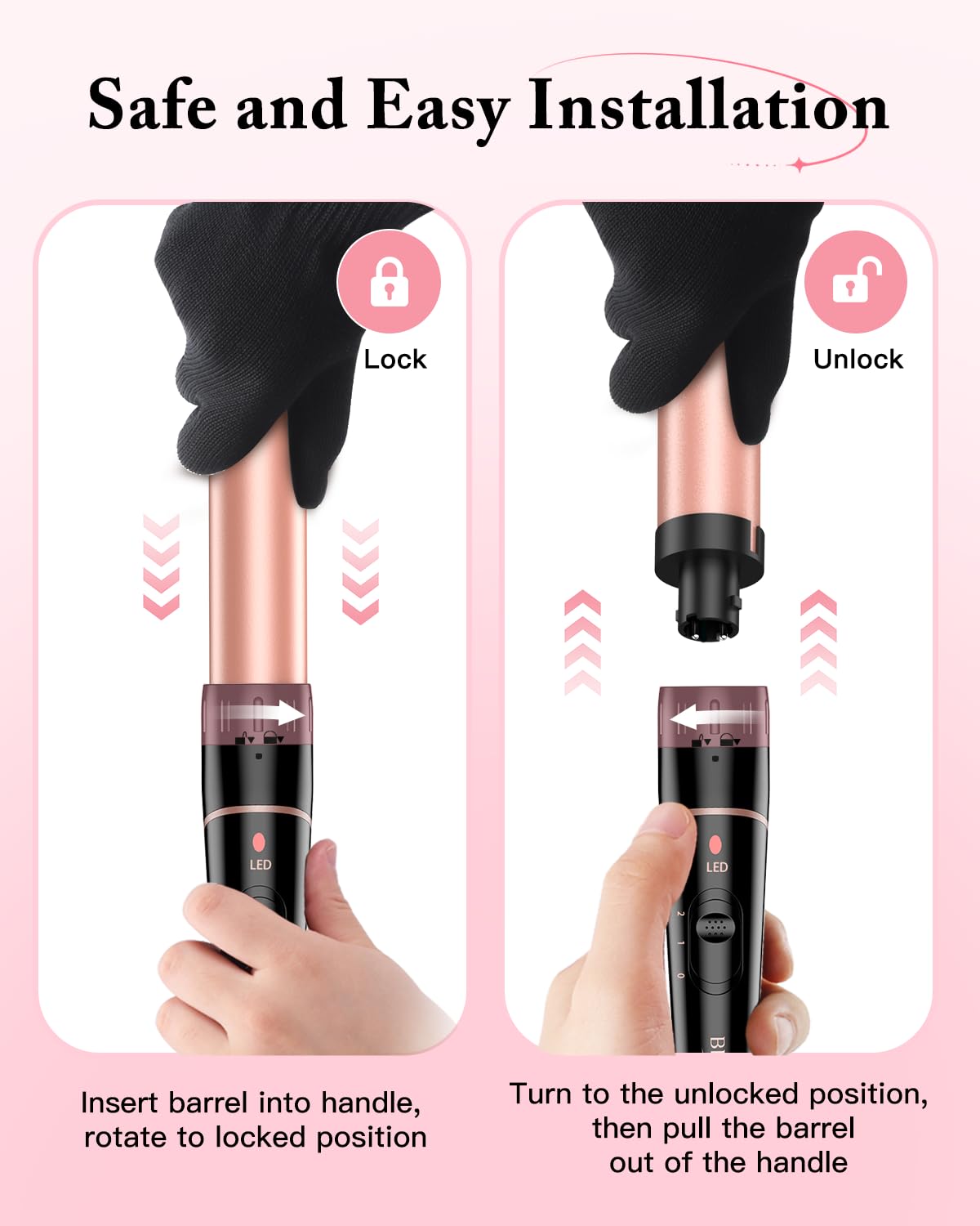 Packaging of BESTOPE PRO 6-in-1 Curling Wand Set