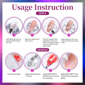 Packaging of Born Pretty Cat Magnetic Eye Gel Nail Polish Set