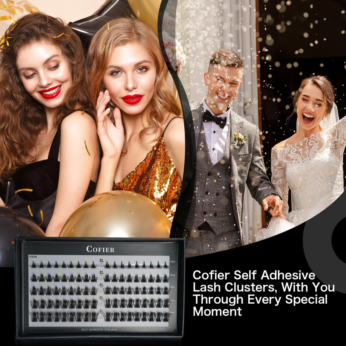 Packaging of CoFier Pre Glued Wispy Lash Clusters Kit