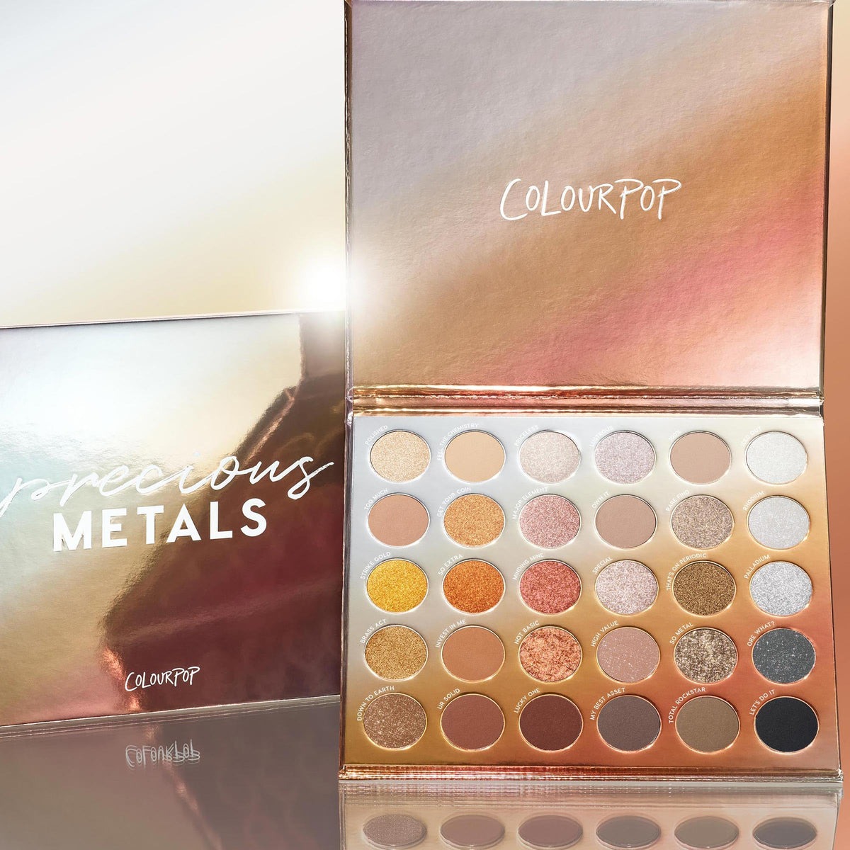 Packaging of ColourPop Precious Metals Eyeshadow Palette