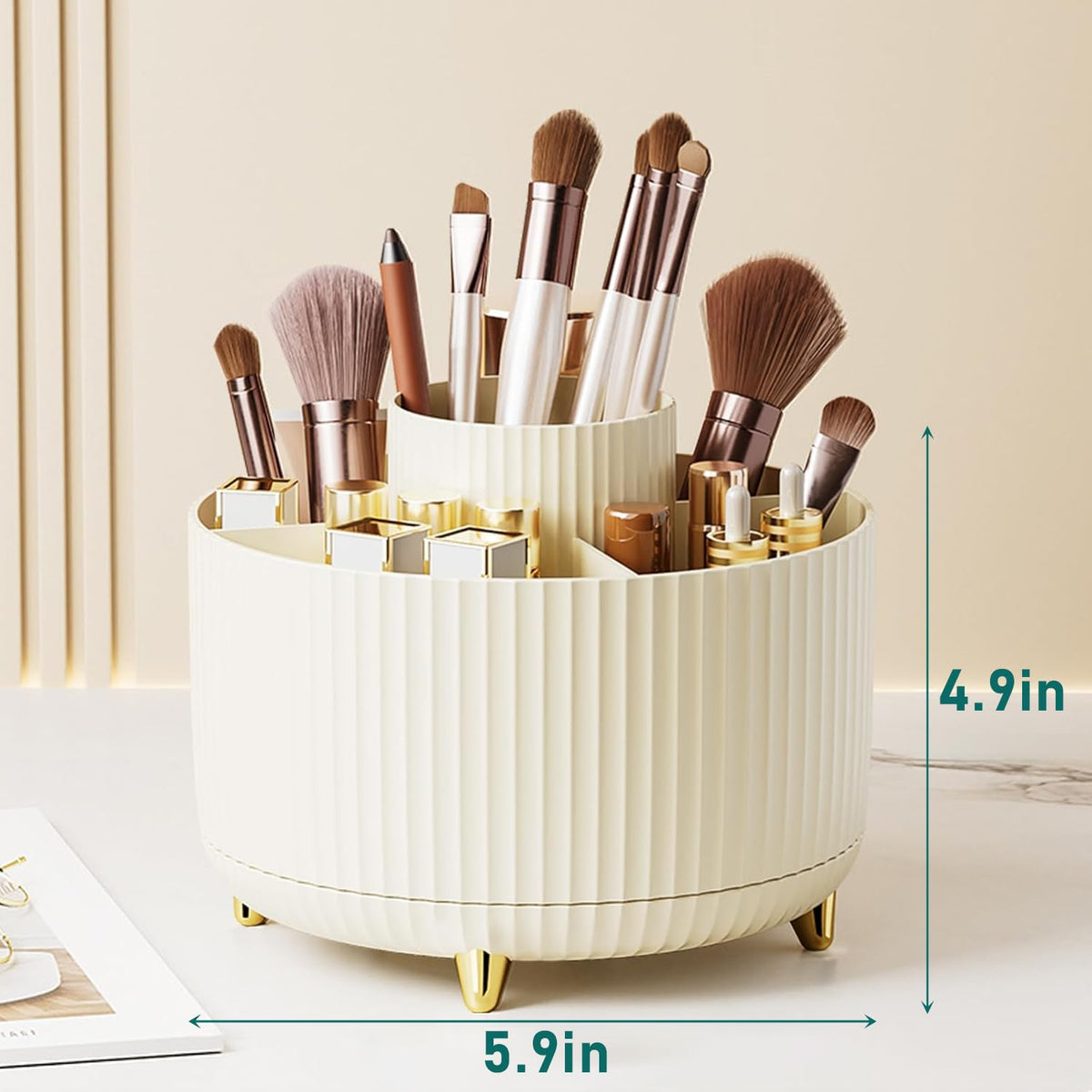 Packaging of Diesisa 360° Rotating Makeup Brush Organizer
