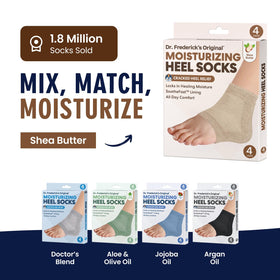 Packaging of Dr. Frederick's Original Moisturizing Heel Socks