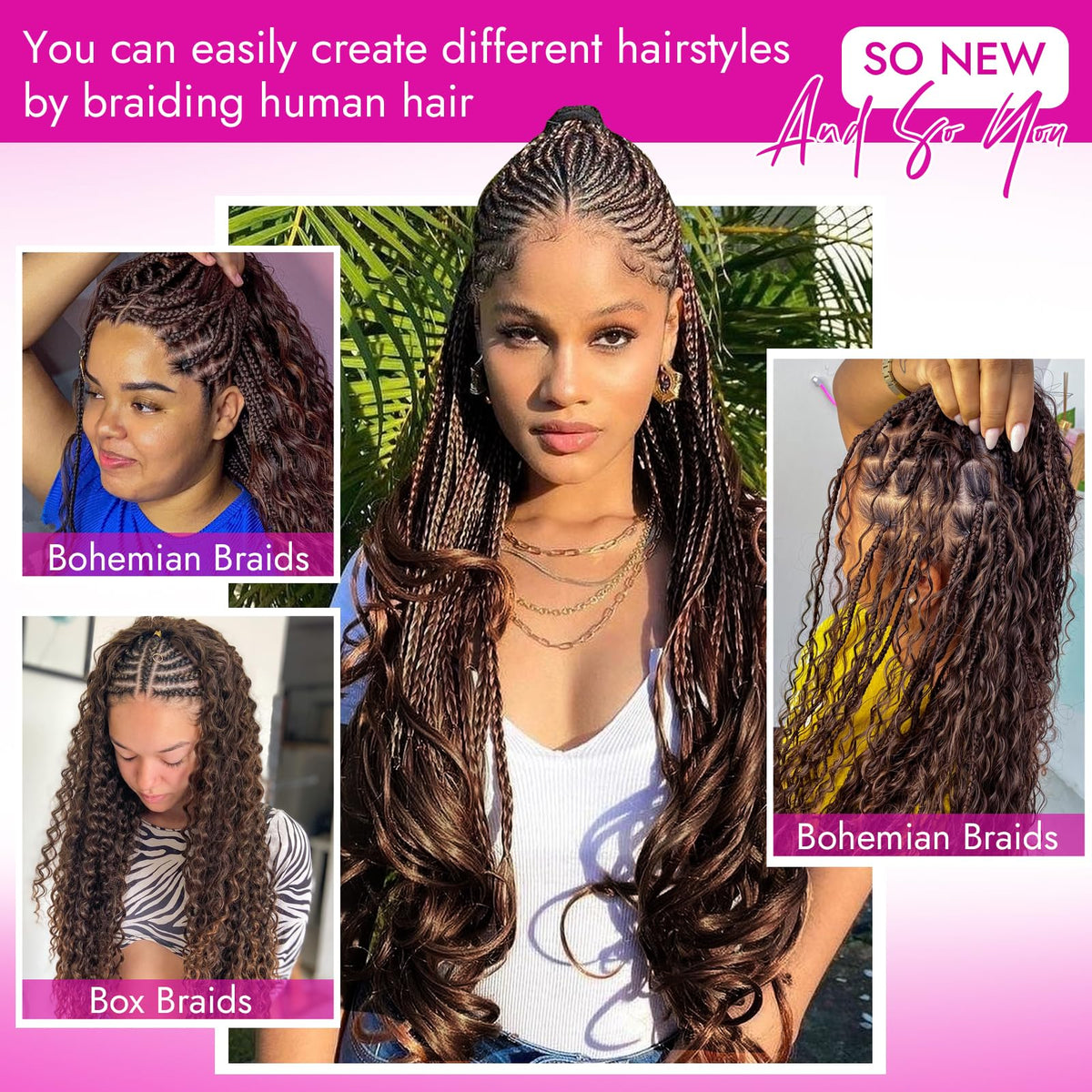 Packaging of DUZIKAI Human Hair Braiding Hair