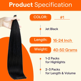 Packaging of Full Shine I Tip Hair Extensions