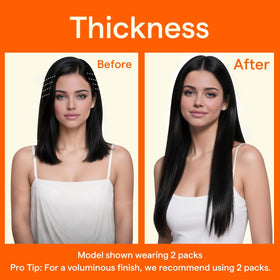 Packaging of Full Shine Jet Black Hair Extensions