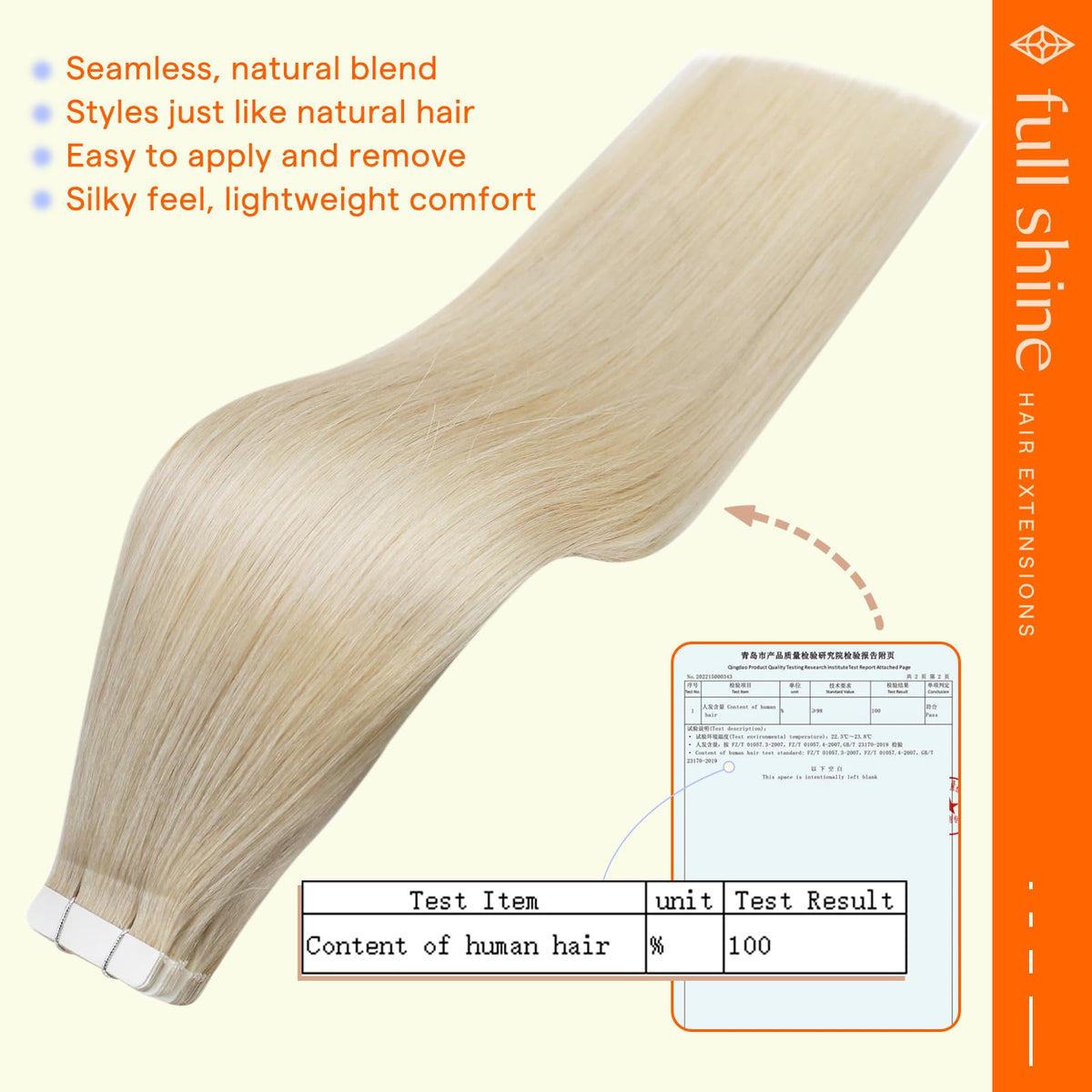Packaging of Full Shine Tape in Extensions 24 Inch