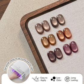 Packaging of GAOY Brown Cat Eye Gel Nail Polish Kit