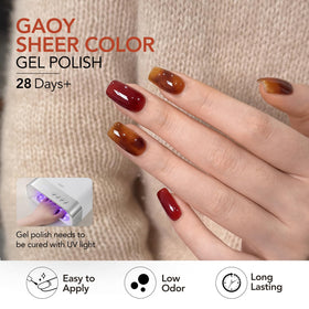 Packaging of GAOY Jelly Brown Tortoise Gel Nail Polish Set