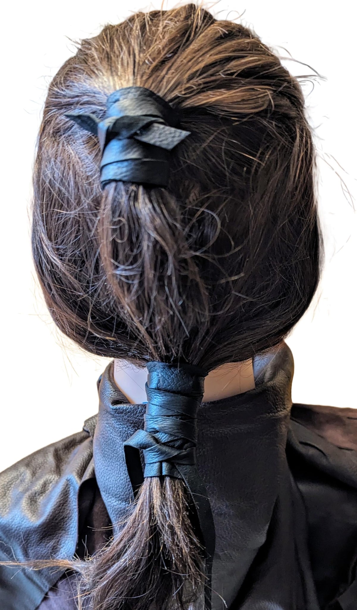 Packaging of handmade leather hair wrap