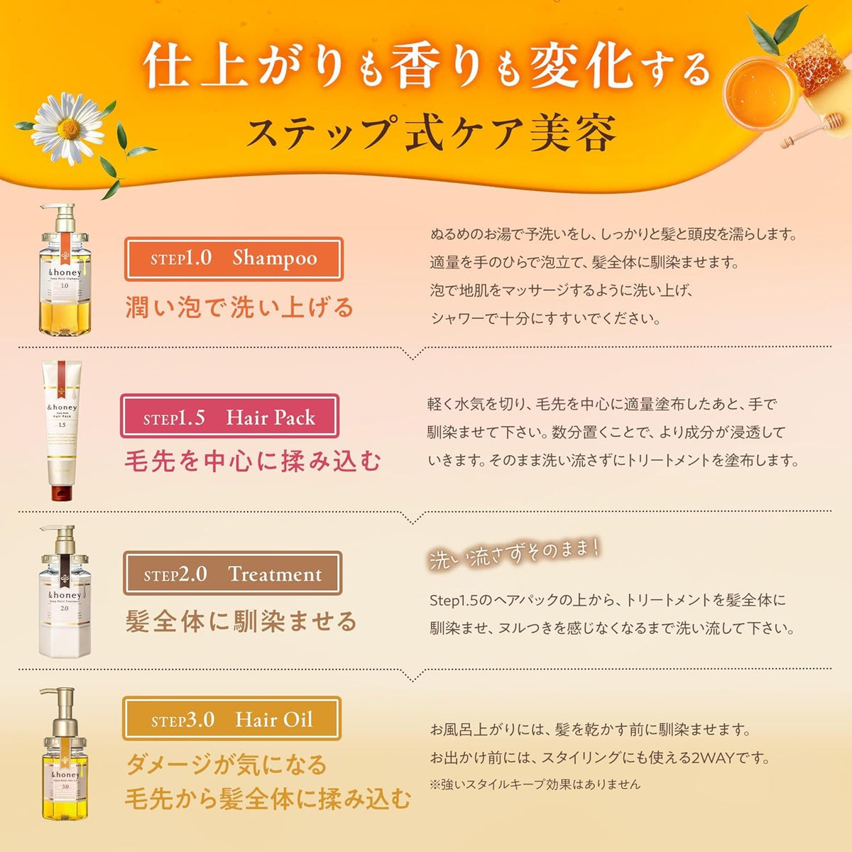 Packaging of & Honey Melty 3.0 Moist Repair Hair Oil 100ml