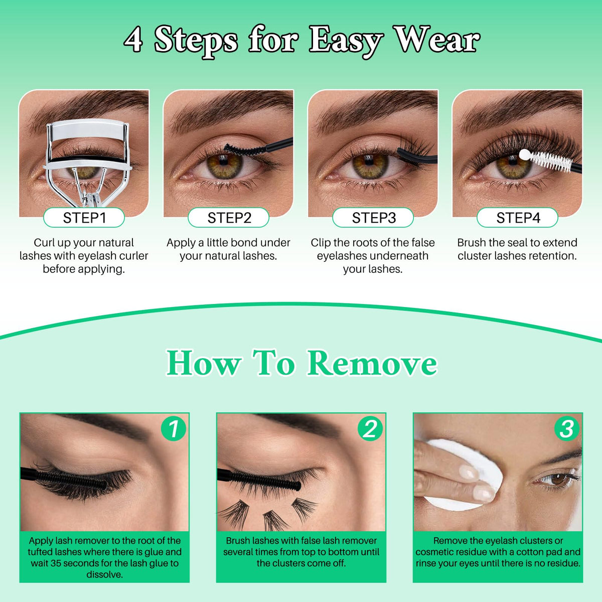 Packaging of LASHSUN Lash Clusters Kit