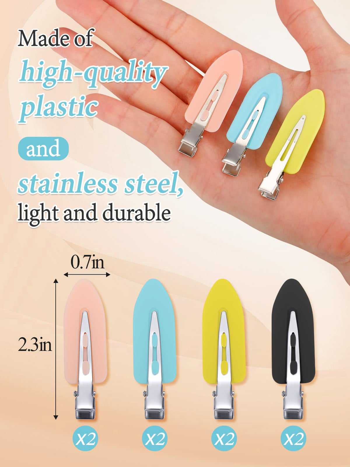 Packaging of MADHOLLY Creaseless Hair Clips with product details