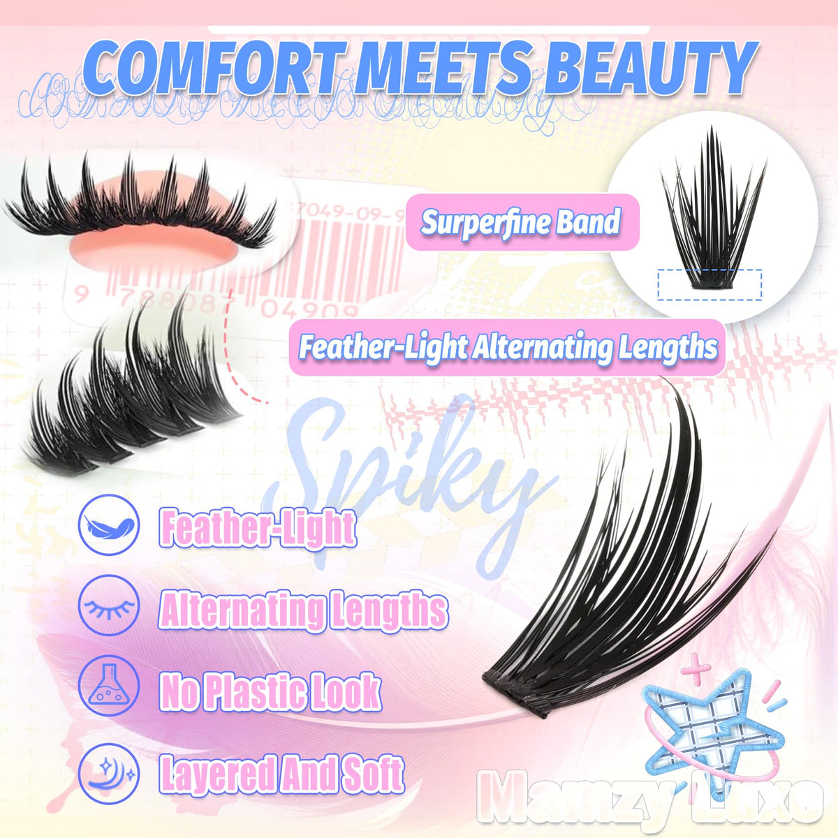 Packaging of Mamzy Luxe Manga Lash Clusters
