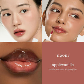 Packaging of NOONI Korean Lip Oil Set on a flat surface