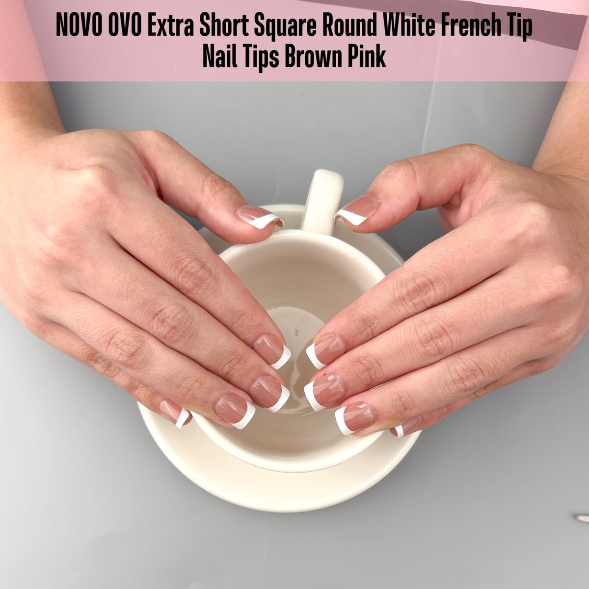 Packaging of NOVO OVO Extra Short French Tip Nail Tips