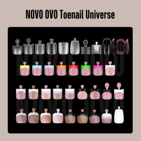 Packaging of NOVO OVO fake toenail tips showing contents