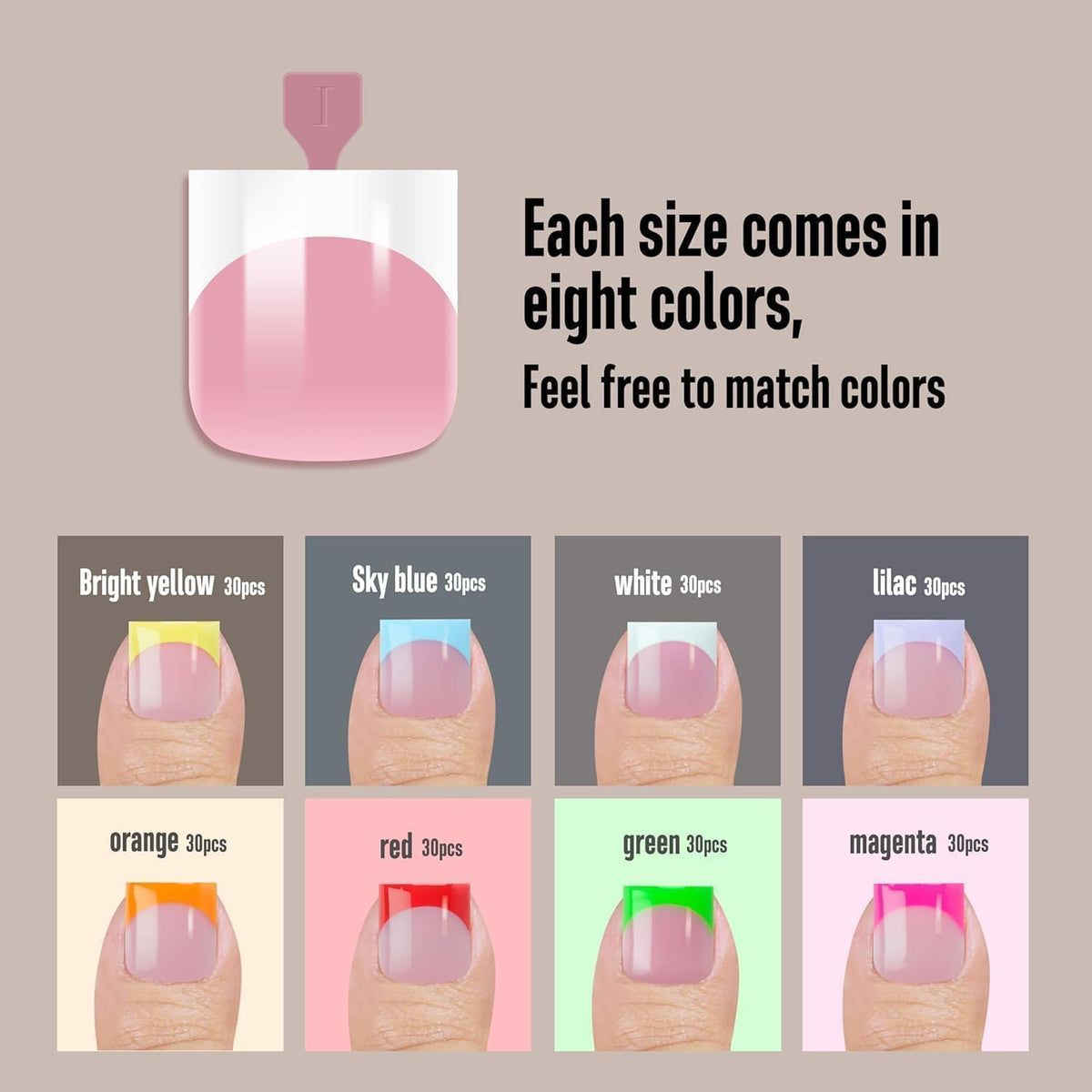 Packaging of NOVO OVO French Tip Toe Nail Tips 240 pcs