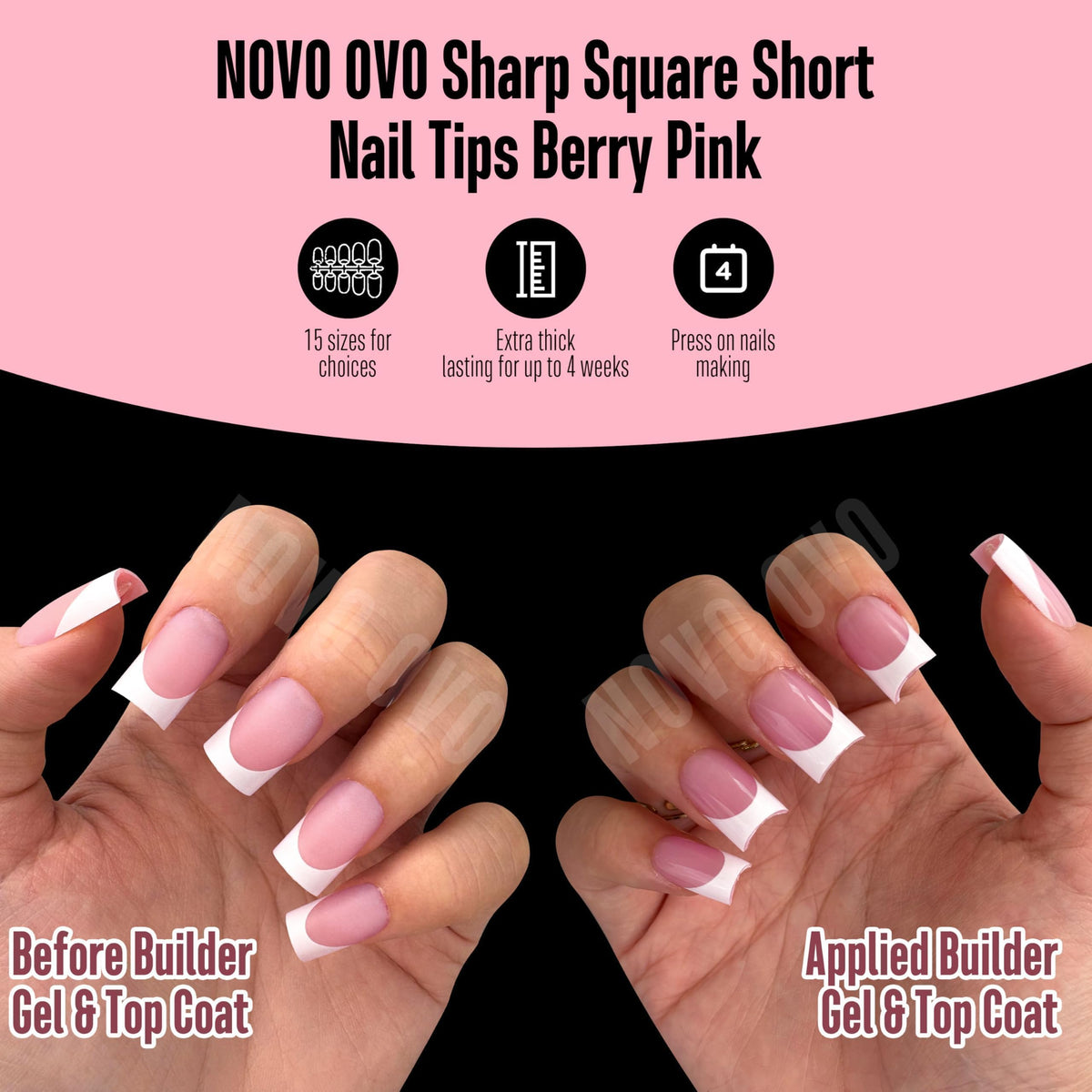 Packaging of NOVO OVO nail tips showing 240 pcs