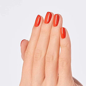 Packaging of OPI Nail Lacquer Suzi Needs a Loch-smith dark orange polish
