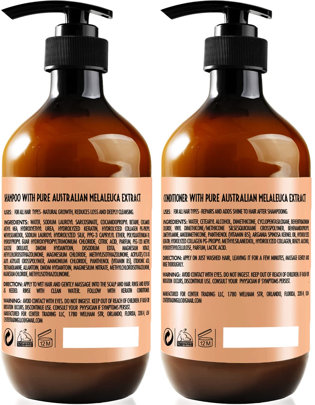 Packaging of PURE NATURE LUX SPA Keratin Shampoo and Conditioner Set