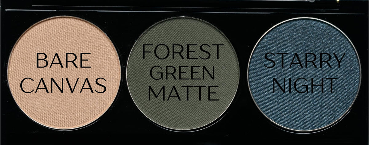 Packaging of Pure Ziva Vegan Eyeshadow Trio Palette on a flat surface