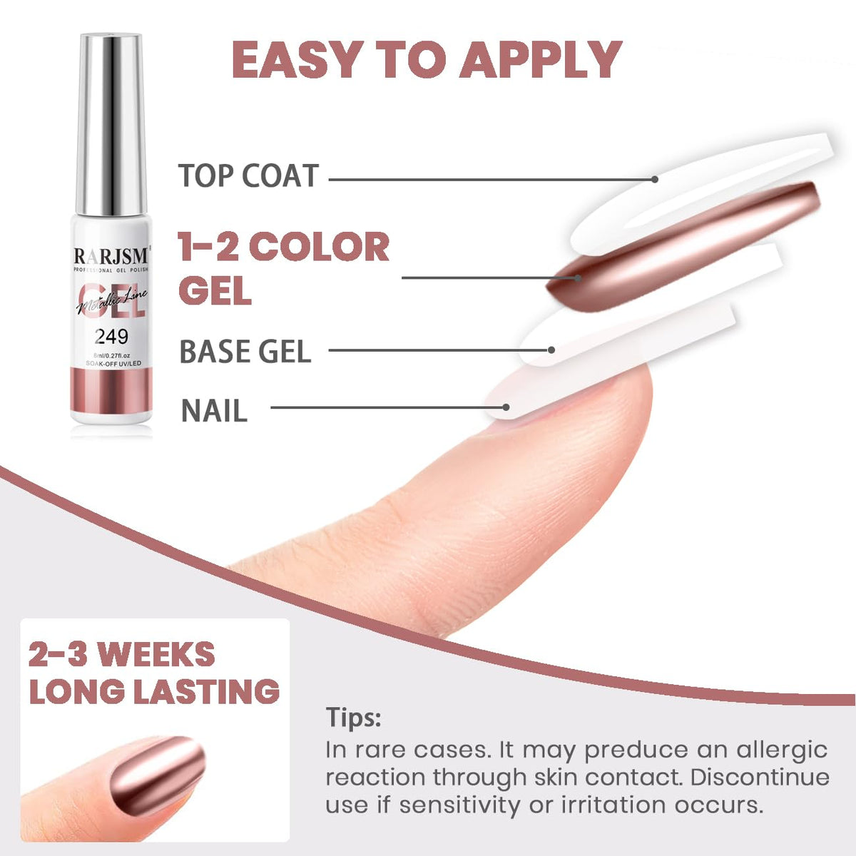 Packaging of RARJSM Metallic Chrome Gel Liner Nail Art