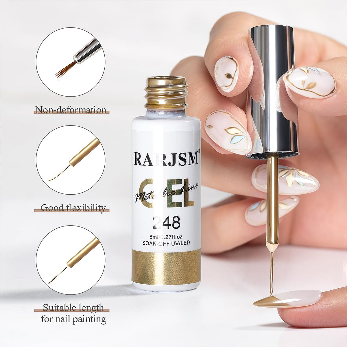 Packaging of RARJSM Metallic Chrome Gel Liner Set