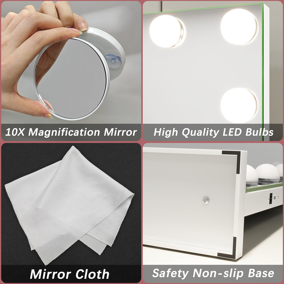 Packaging of ROLOVE 32"x24" Hollywood vanity mirror