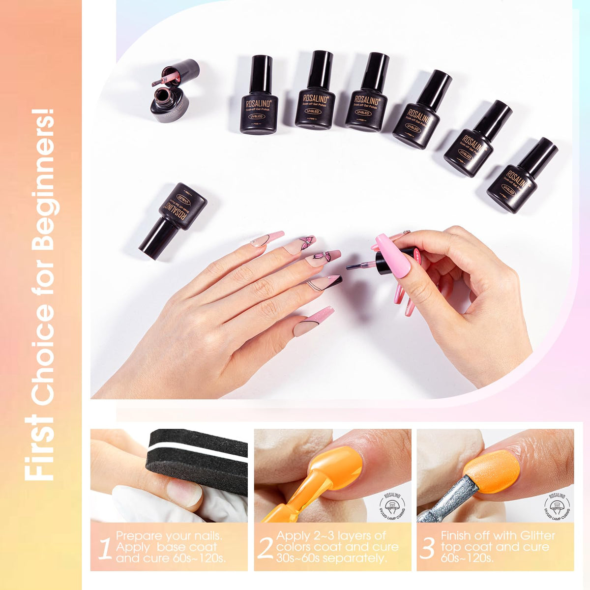 Packaging of ROSALIND 30Pcs Fall Gel Nail Polish Set
