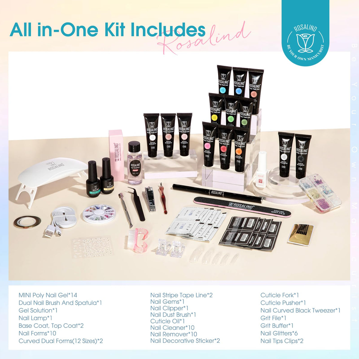 Packaging of ROSALIND Neon Poly Nail Gel Kit