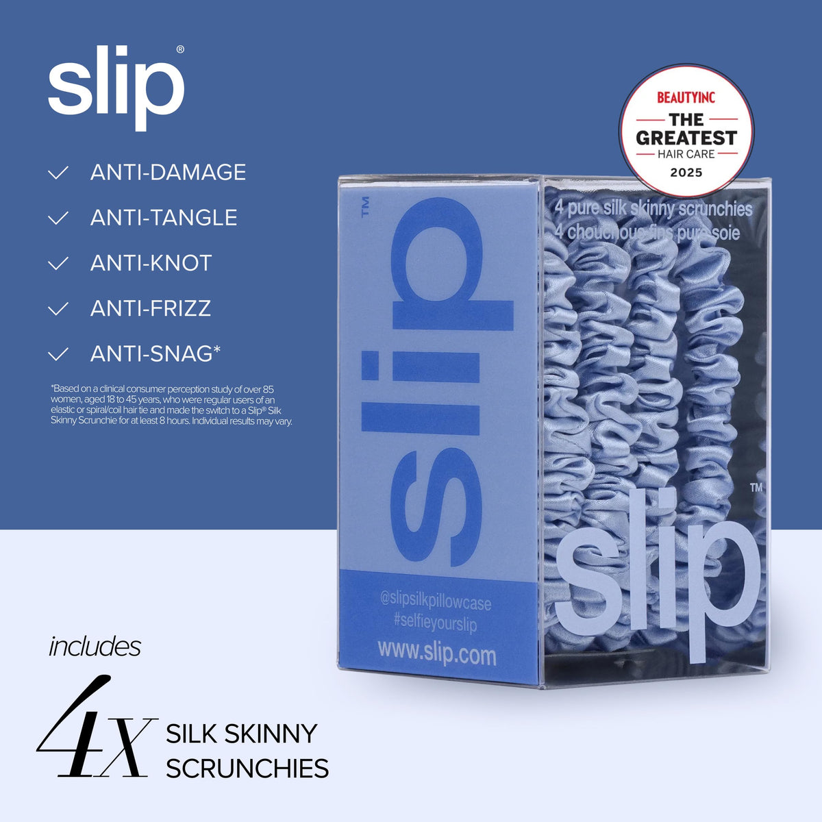 Packaging of SLIP Silk Hair Ties Set of 4