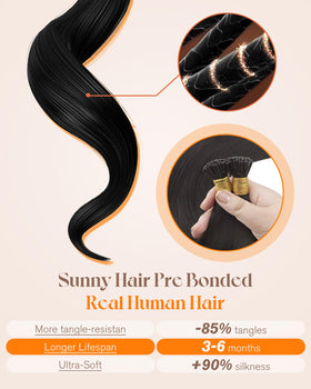 Packaging of Sunny Hair 20 Inch I Tip Hair Extensions