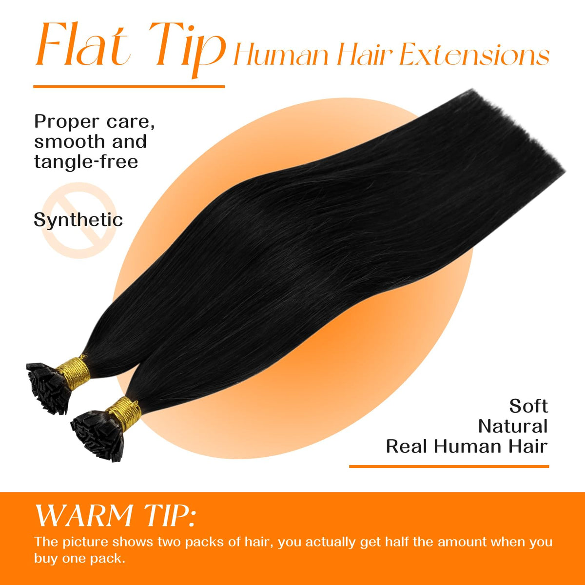 Packaging of Sunny Hair 22 Inch Flat Tip Hair Extensions