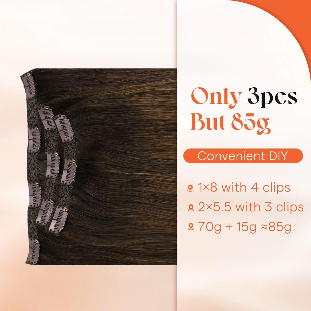 Packaging of Sunny Hair clip-in extensions