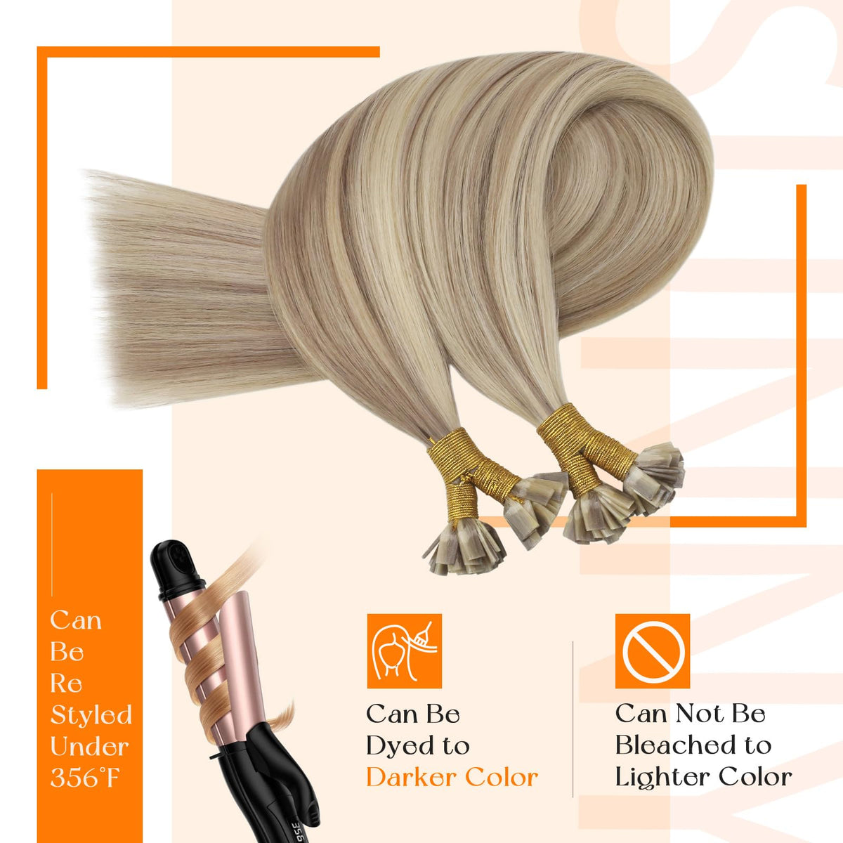 Packaging of Sunny Hair Flat Tip Hair Extensions