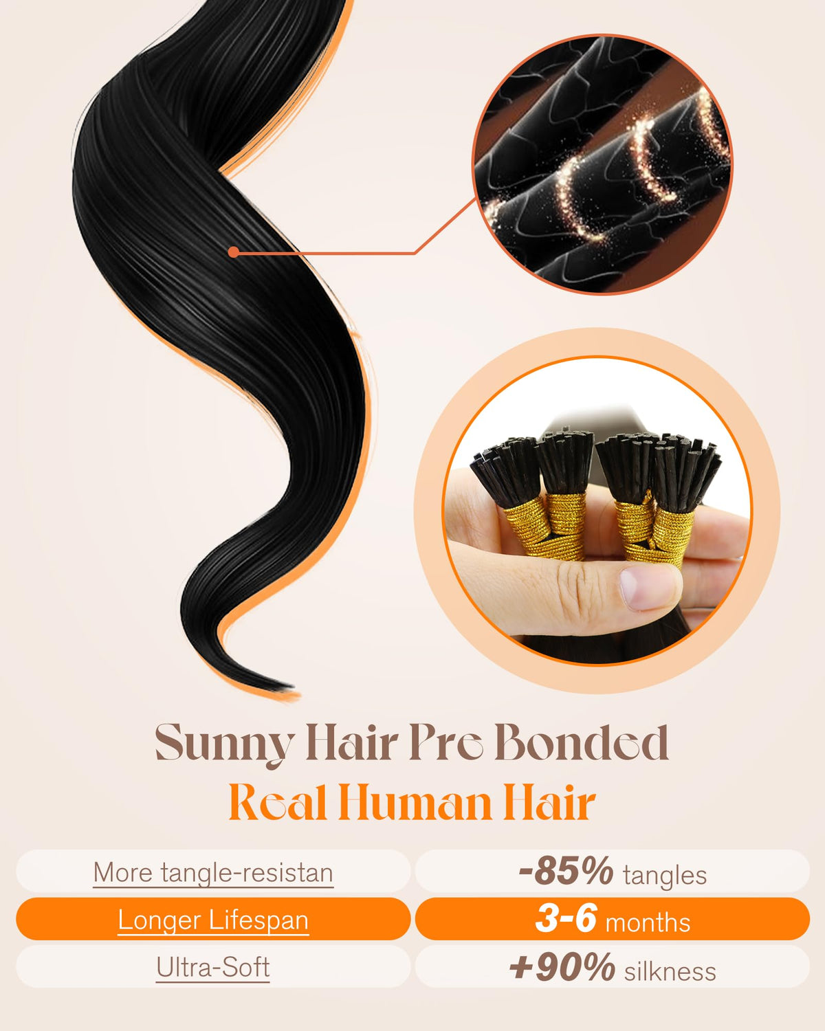 Packaging of Sunny Hair I Tip Extensions