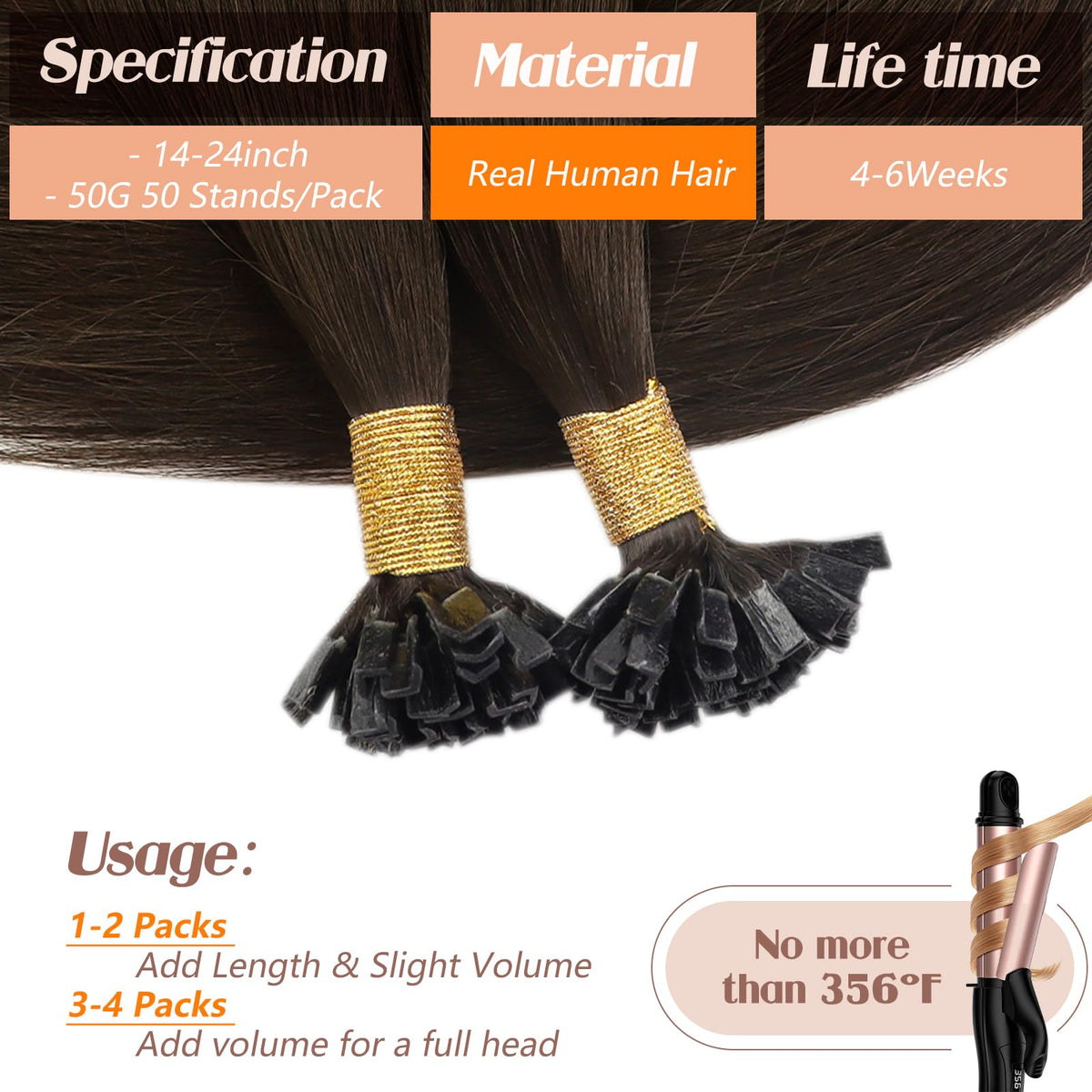 Packaging of Sunny Hair K Tip Hair Extensions